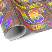 Graffiti Rainbow Look 16E VERJAARDAG! & Aangepaste Cadeaupapier (Rol Hoek)