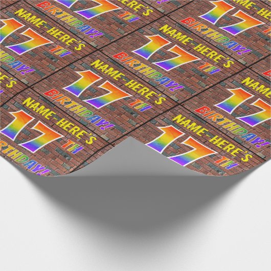 Graffiti Rainbow Look 17E VERJAARDAG! & Aangepaste Cadeaupapier (Hoek)