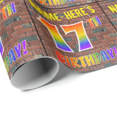 Graffiti Rainbow Look 17E VERJAARDAG! & Aangepaste Cadeaupapier (Rol Hoek)