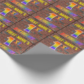 Graffiti Rainbow Look 1E VERJAARDAG! & Aangepaste  Cadeaupapier (Hoek)