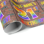 Graffiti Rainbow Look 21E VERJAARDAG! & Aangepaste Cadeaupapier (Rol Hoek)