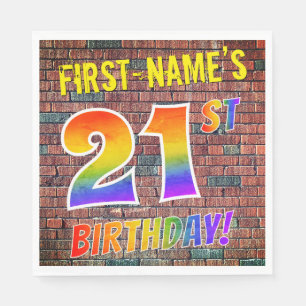 Graffiti Rainbow Look 21ST BIRTHDAY! + Aangepaste Servet