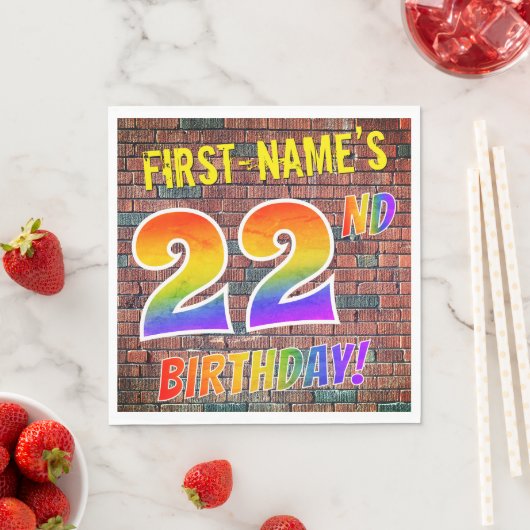 Graffiti Rainbow Look 22E VERJAARDAG! + Aangepaste Servet (Insitu)