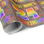 Graffiti Rainbow Look 24E VERJAARDAG! & Aangepaste Cadeaupapier (Rol Hoek)