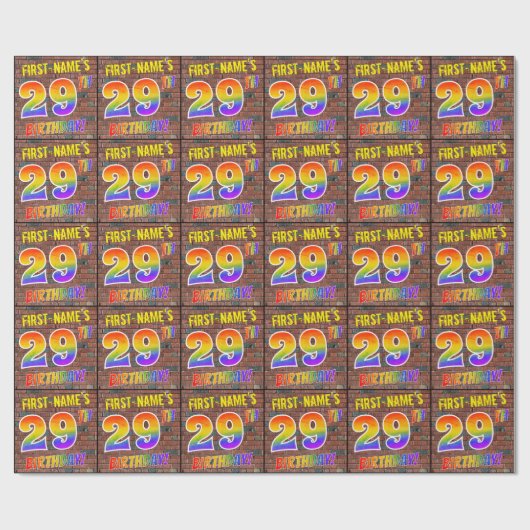 Graffiti Rainbow Look 29E VERJAARDAG! & Aangepaste Cadeaupapier (Vlak)