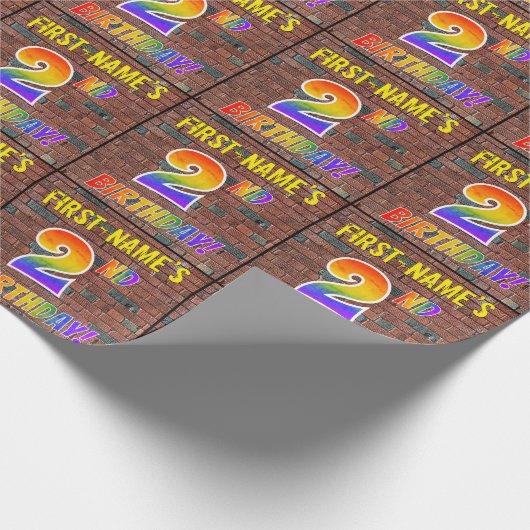 Graffiti Rainbow Look 2E VERJAARDAG! & Aangepaste Cadeaupapier (Hoek)