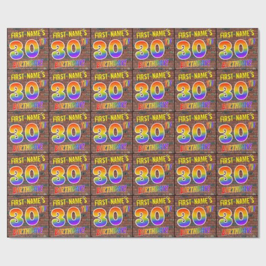 Graffiti Rainbow Look 30E VERJAARDAG! & Aangepaste Cadeaupapier (Vlak)