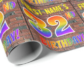 Graffiti Rainbow Look 32E VERJAARDAG! & Aangepaste Cadeaupapier (Rol Hoek)