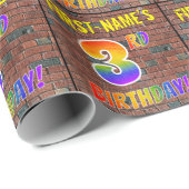 Graffiti Rainbow Look 3E VERJAARDAG! & Aangepaste  Cadeaupapier (Rol Hoek)