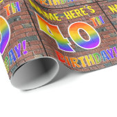 Graffiti Rainbow Look 40E VERJAARDAG! & Aangepaste Cadeaupapier (Rol Hoek)