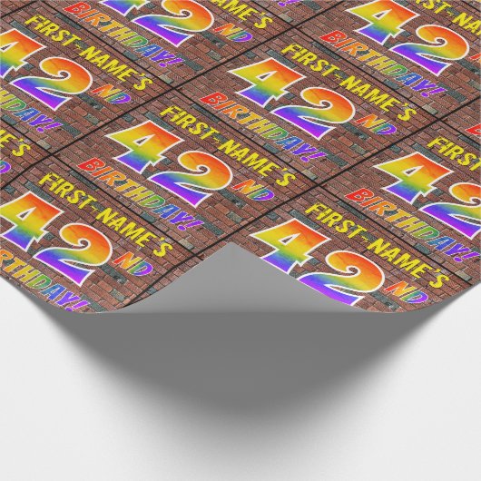 Graffiti Rainbow Look 42E VERJAARDAG! & Aangepaste Cadeaupapier (Hoek)