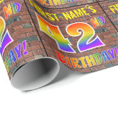 Graffiti Rainbow Look 42E VERJAARDAG! & Aangepaste Cadeaupapier (Rol Hoek)