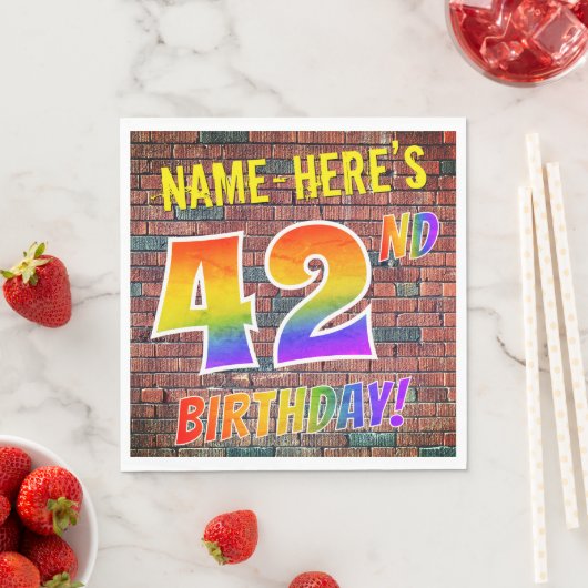 Graffiti Rainbow Look 42E VERJAARDAG! + Aangepaste Servet (Insitu)