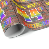 Graffiti Rainbow Look 44E VERJAARDAG! & Aangepaste Cadeaupapier (Rol Hoek)