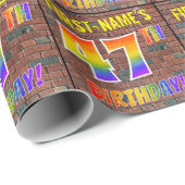 Graffiti Rainbow Look 47E VERJAARDAG! & Aangepaste Cadeaupapier (Rol Hoek)