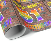 Graffiti Rainbow Look 51E VERJAARDAG! & Aangepaste Cadeaupapier (Rol Hoek)