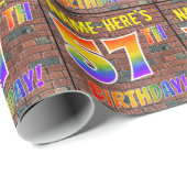 Graffiti Rainbow Look 57E VERJAARDAG! & Aangepaste Cadeaupapier (Rol Hoek)