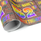 Graffiti Rainbow Look 62E VERJAARDAG! & Aangepaste Cadeaupapier (Rol Hoek)