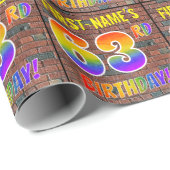 Graffiti Rainbow Look 63E VERJAARDAG! & Aangepaste Cadeaupapier (Rol Hoek)
