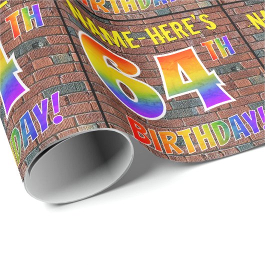 Graffiti Rainbow Look 64E VERJAARDAG! & Aangepaste Cadeaupapier (Rol Hoek)