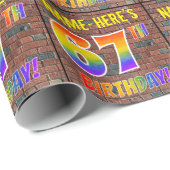 Graffiti Rainbow Look 67E VERJAARDAG! & Aangepaste Cadeaupapier (Rol Hoek)