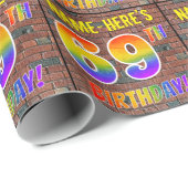 Graffiti Rainbow Look 69E VERJAARDAG! & Aangepaste Cadeaupapier (Rol Hoek)