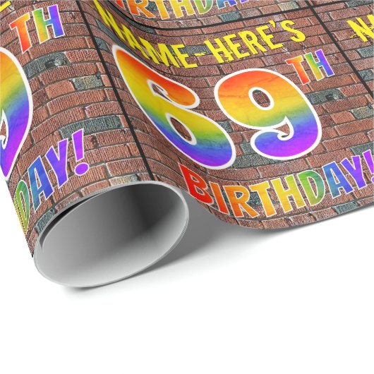 Graffiti Rainbow Look 69E VERJAARDAG! & Aangepaste Cadeaupapier (Rol Hoek)