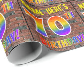 Graffiti Rainbow Look 70E VERJAARDAG! & Aangepaste Cadeaupapier (Rol Hoek)