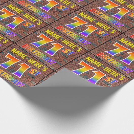 Graffiti Rainbow Look 71E VERJAARDAG! & Aangepaste Cadeaupapier (Hoek)