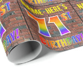 Graffiti Rainbow Look 71E VERJAARDAG! & Aangepaste Cadeaupapier (Rol Hoek)