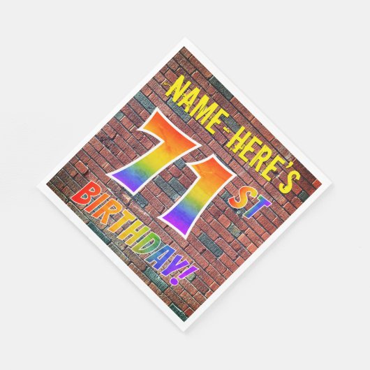 Graffiti Rainbow Look 71E VERJAARDAG! + Aangepaste Servet (Hoek)