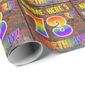 Graffiti Rainbow Look 73E VERJAARDAG! & Aangepaste Cadeaupapier (Rol Hoek)