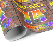 Graffiti Rainbow Look 74E VERJAARDAG! & Aangepaste Cadeaupapier (Rol Hoek)