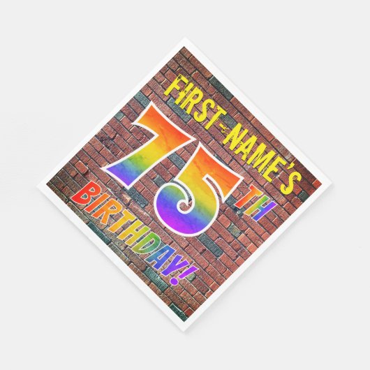 Graffiti Rainbow Look 75E VERJAARDAG! + Aangepaste Servet (Hoek)