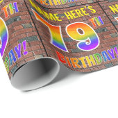 Graffiti Rainbow Look 79E VERJAARDAG! & Aangepaste Cadeaupapier (Rol Hoek)
