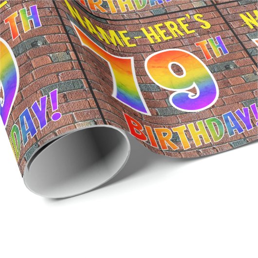 Graffiti Rainbow Look 79E VERJAARDAG! & Aangepaste Cadeaupapier (Rol Hoek)