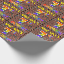 Graffiti Rainbow Look 7E VERJAARDAG! & Aangepaste  Cadeaupapier