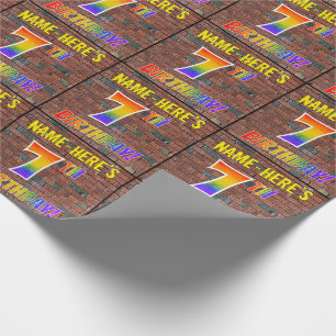 Graffiti Rainbow Look 7E VERJAARDAG! & Aangepaste  Cadeaupapier