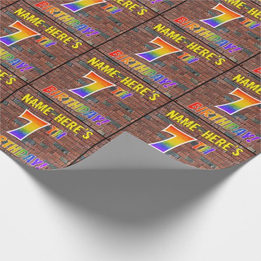 Graffiti Rainbow Look 7E VERJAARDAG! & Aangepaste Cadeaupapier (Hoek)