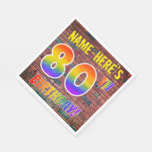 Graffiti Rainbow Look 80TH BIRTHDAY! + Aangepaste  Servet (Hoek)