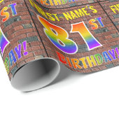 Graffiti Rainbow Look 81E VERJAARDAG! & Aangepaste Cadeaupapier (Rol Hoek)