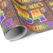 Graffiti Rainbow Look 84E VERJAARDAG! & Aangepaste Cadeaupapier (Rol Hoek)