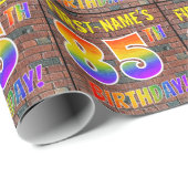 Graffiti Rainbow Look 85E VERJAARDAG! & Aangepaste Cadeaupapier (Rol Hoek)