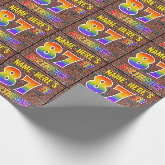 Graffiti Rainbow Look 87E VERJAARDAG! & Aangepaste Cadeaupapier (Hoek)