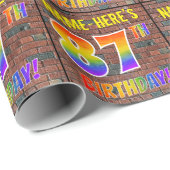 Graffiti Rainbow Look 87E VERJAARDAG! & Aangepaste Cadeaupapier (Rol Hoek)
