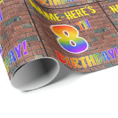 Graffiti Rainbow Look 8E VERJAARDAG! & Aangepaste  Cadeaupapier (Rol Hoek)