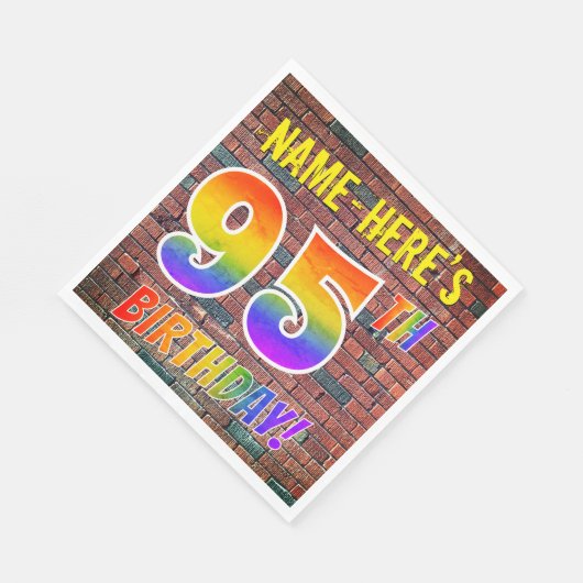 Graffiti Rainbow Look 95E VERJAARDAG! + Aangepaste Servet (Hoek)