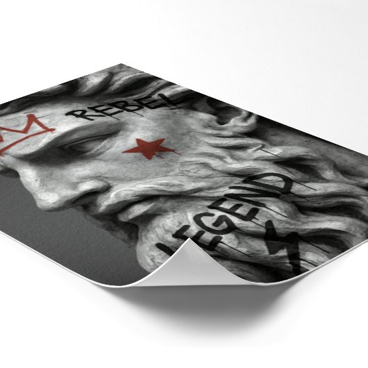 Graffiti Rebel King buste met kroon Poster (Hoek)