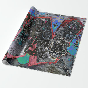 Graffiti Red Black letters Urban Street Art Cadeaupapier