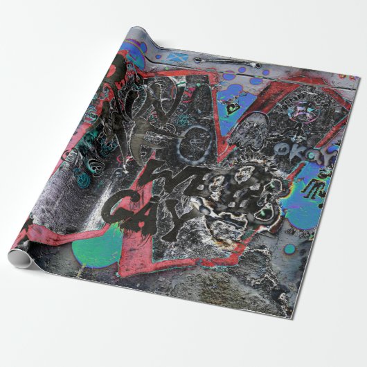 Graffiti Red Black letters Urban Street Art Cadeaupapier (Uitgerold)